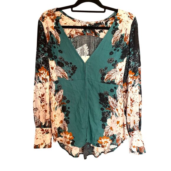 Free People Tops - NWT Free People Mikayla Floral Printed Tunic Green Balsam Combo XS